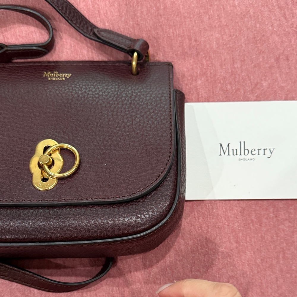 Mulberry MINI Amberley Satchel in Deep Red - Picture 4 of 7